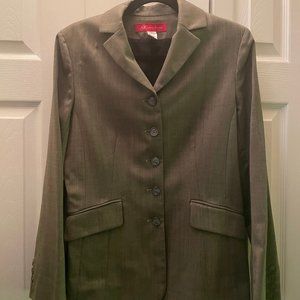 Anne Klein Women's Gray 5 Button Stretch Blazer Size 10